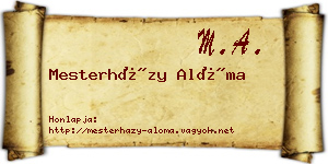 Mesterházy Alóma névjegykártya